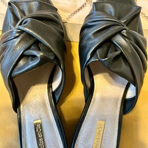 Louise et Cie Black Twist Knot Slide Mules